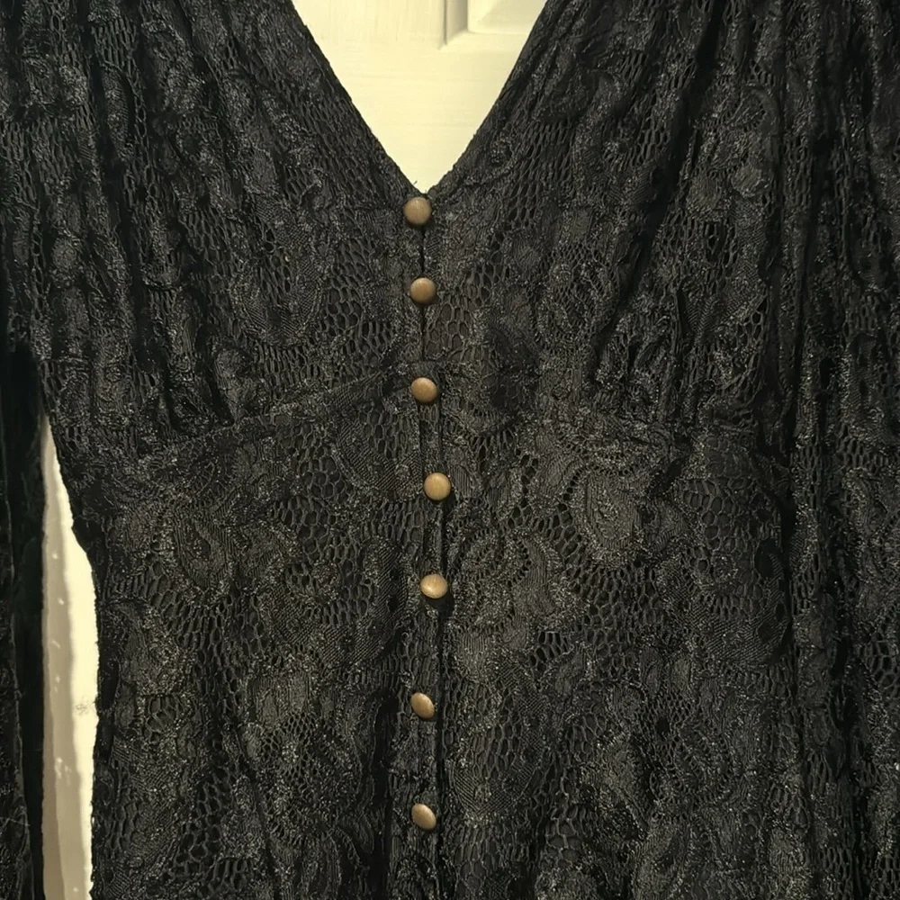 Anthropologie Black Lace Blouse